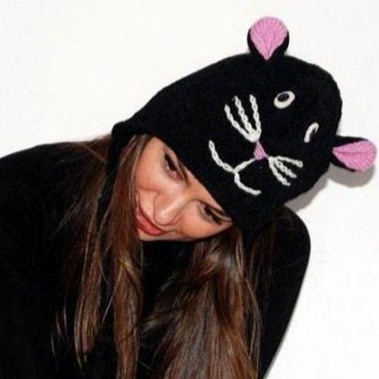 Pink Yak Black Cat Hat