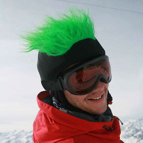 Coolcasc - Show Time Fluffy Green Mohican Helmet cover