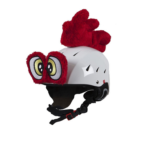 Hoxyheads rooster comb & eyes make your ski helmet a real eye-catcher. 